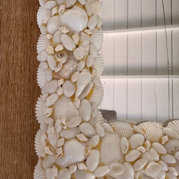 Seashell Embellished Wall Mirror - Cream - Picture 2 of 3